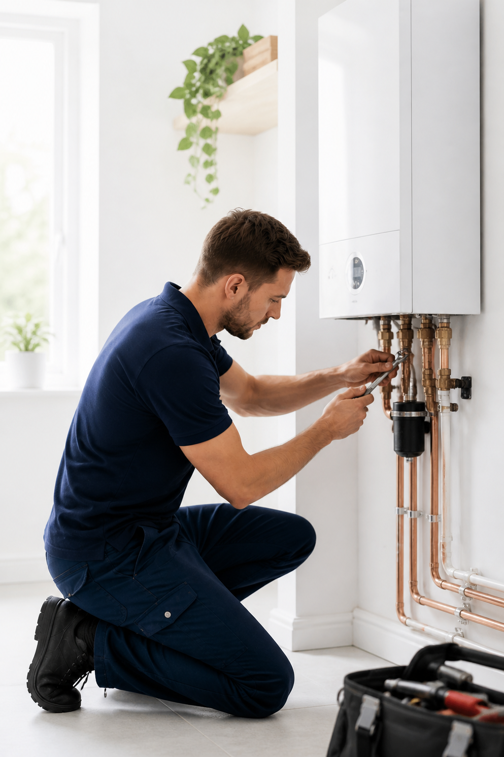 Plumber at work